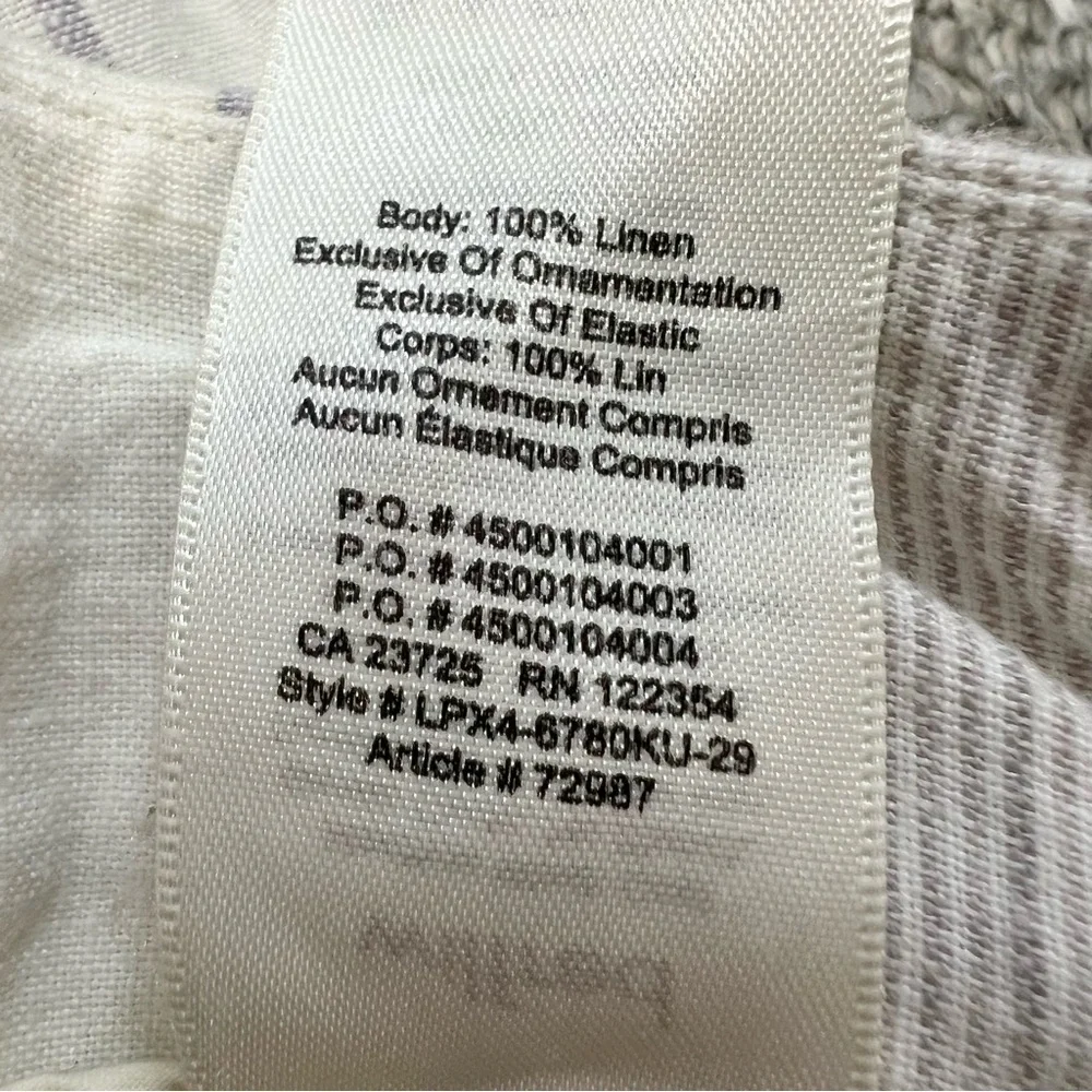 Aritzia Wilfred Gelas 100% linen striped belted paper bag shorts 2 - Picture 11 of 11